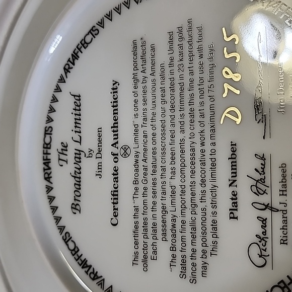 1991 ARTAFFECTS COLLECTOR PLATE  TRAIN - Picture 8 of 10